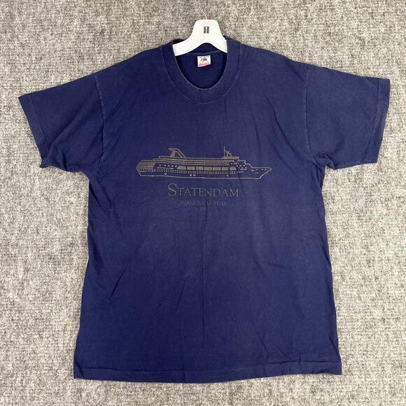 Statendam Shirt Mens Extra Large Cruise Ship‎ Souvenir Vintage 90s Single Stitch - Picture 1 of 9